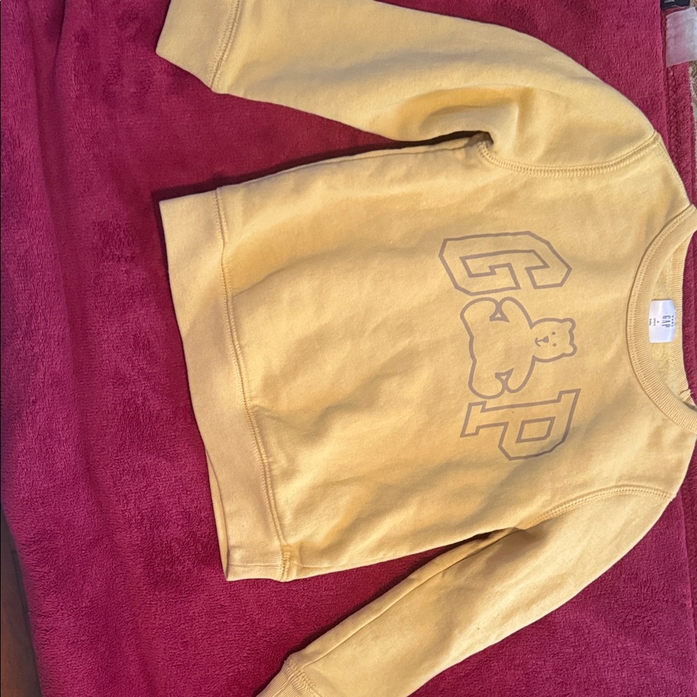 GAP Yellow Sweatshirt with Bear Graphic